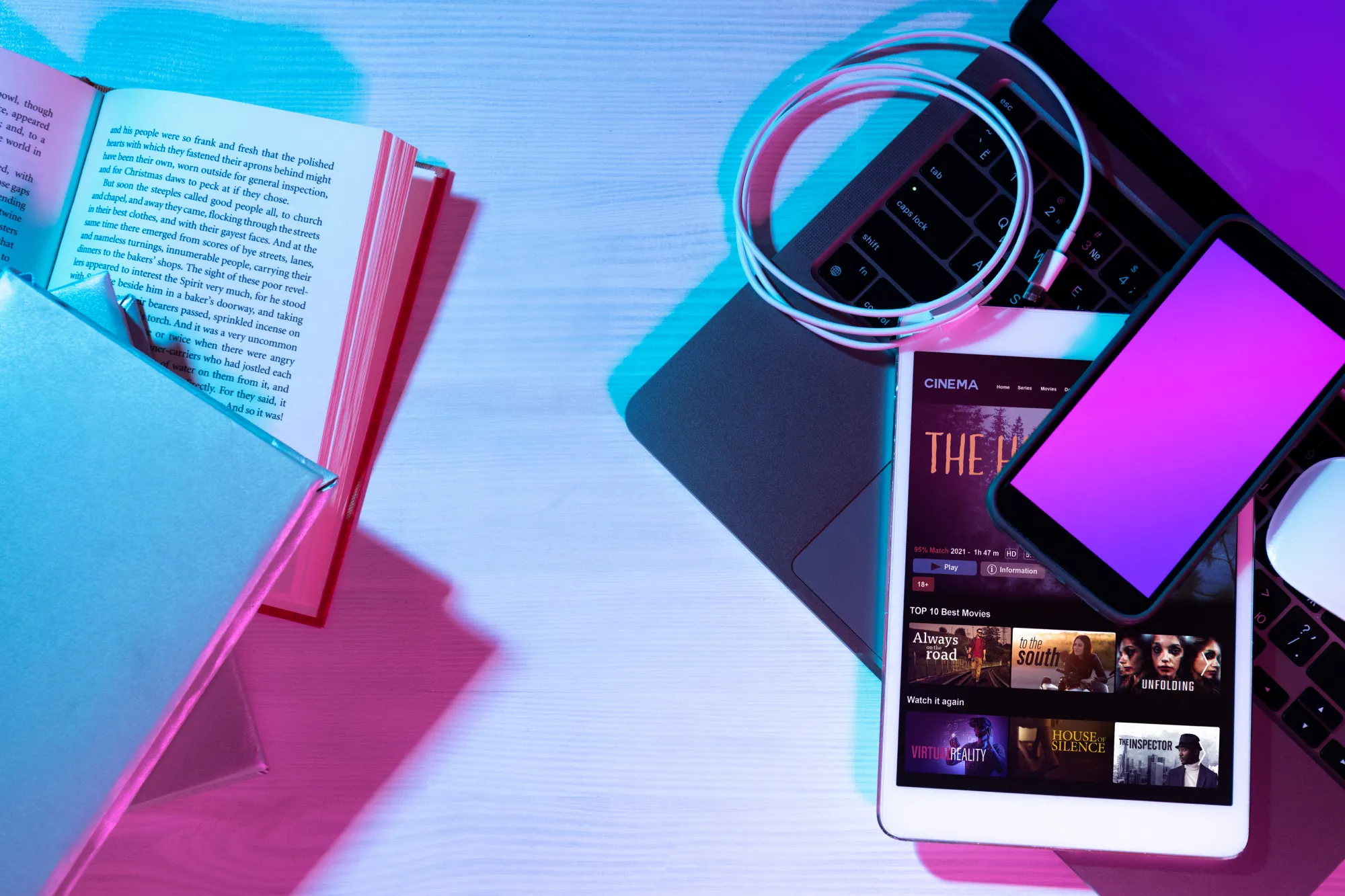 Home still life books versus technology 1
